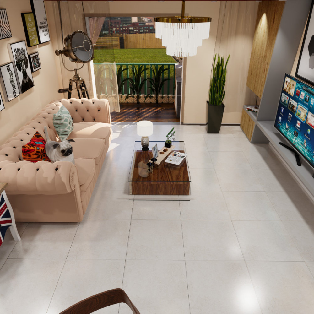 Gạch Ấn Độ 600x600 EMBER BIANCO CR66002