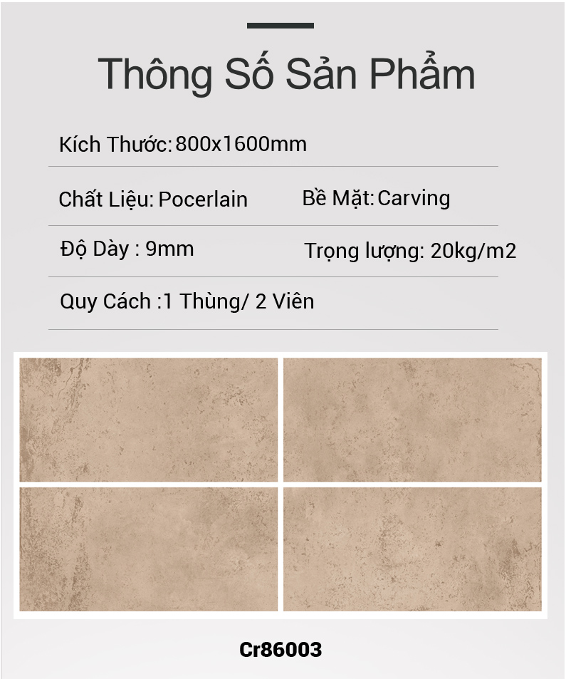 Gạch Ấn Độ 800x1600 Cr86003