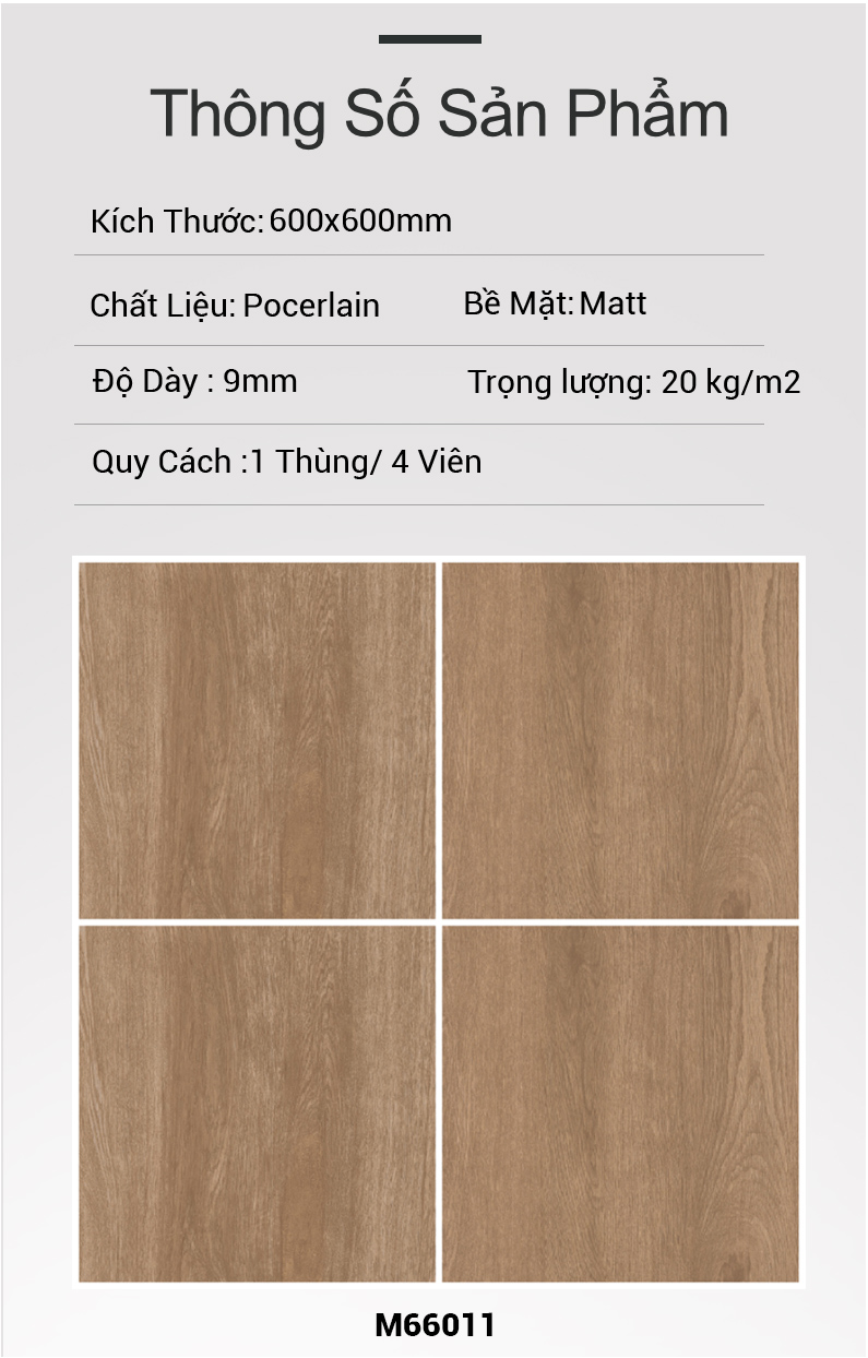 Gạch Ấn Độ 600x600 NEWPORT WOOD M66011