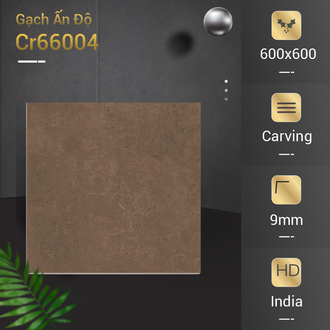 Gạch Ấn Độ 600x600 EMBER CHOCO CR66004